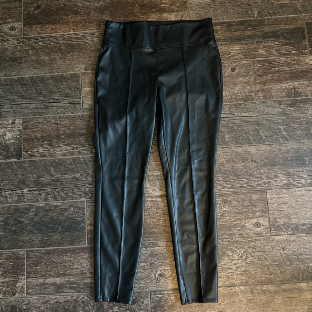 Nine West Black Faux Leather Leggings Size XL
